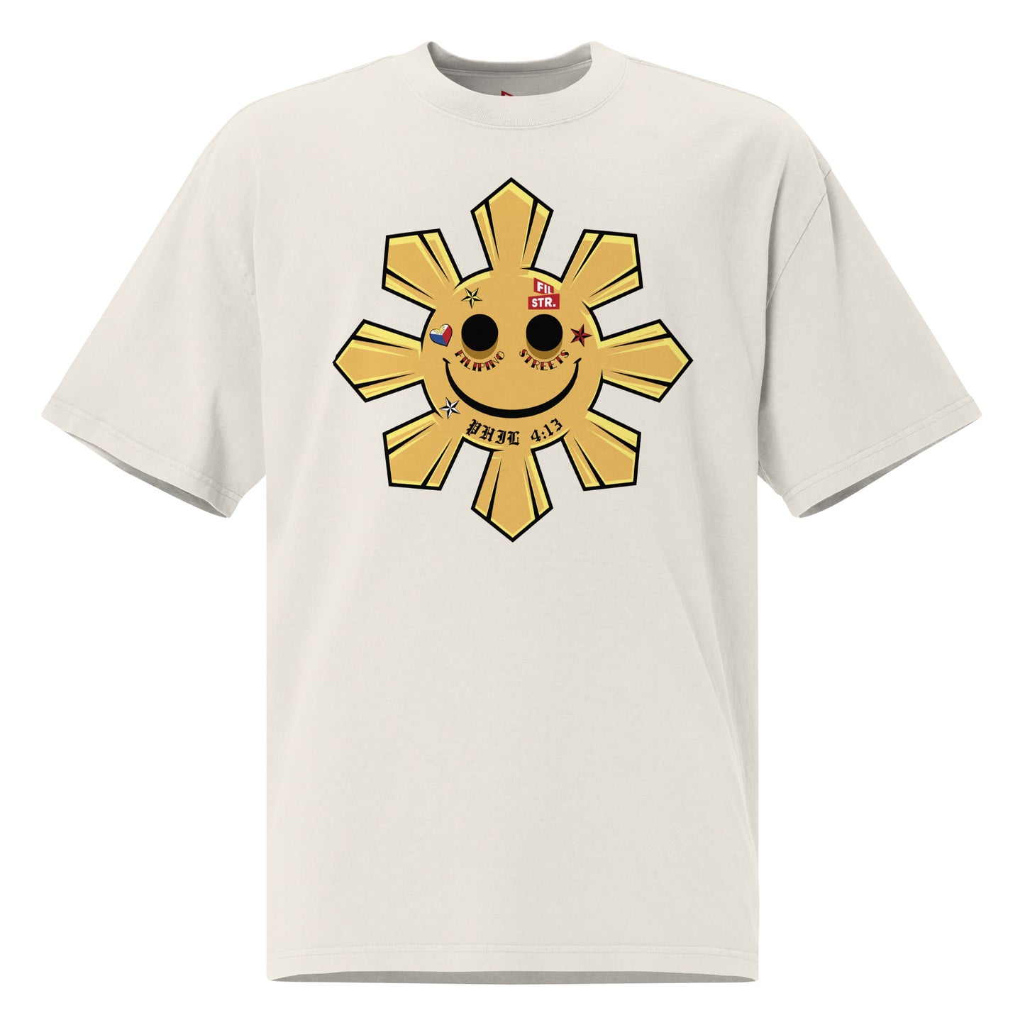 TATTOOED PHILIPPINE SUN OVERSIZED TEE